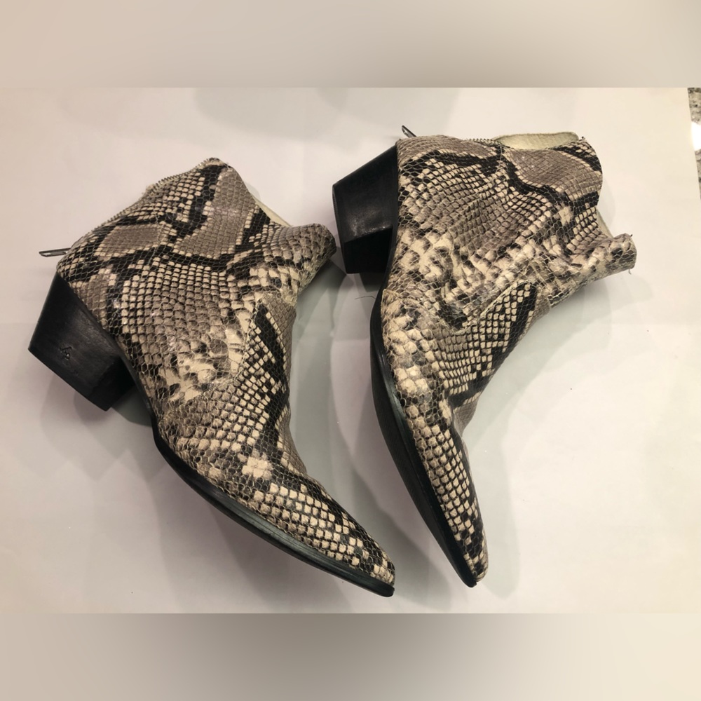 Silver Snakeskin Ankle Boots - Steve Madden